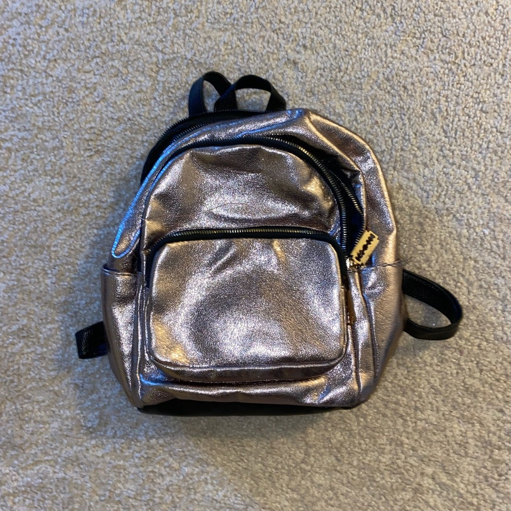 Silver/ Metallic Mini Backpack - Picture 2 of 7